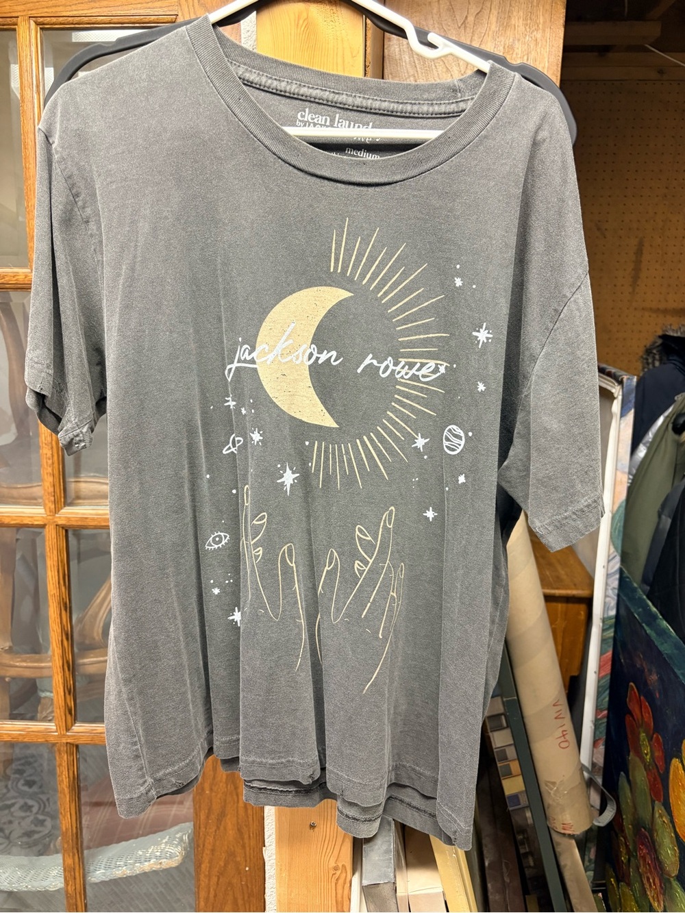 Jackson Rowe Charcoal Graphic Tee with White Print